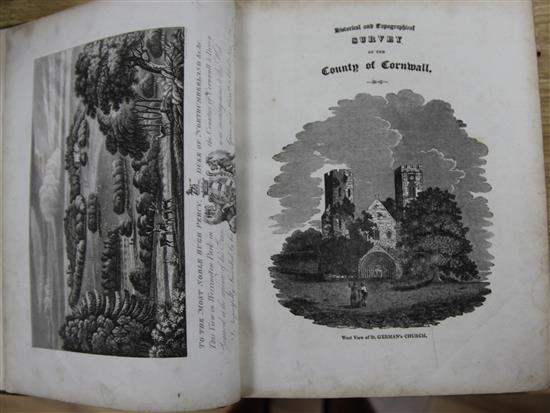 Gilbert, Charles Sandoe - An Historical and Topographical Survey of the County of Cornwall, 2 vols, quarto, tree